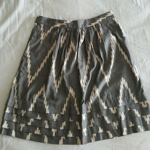 The limited grey cream a line xs skirt pleated hem